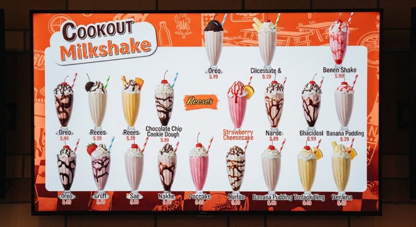 Cookout Milkshake Menu