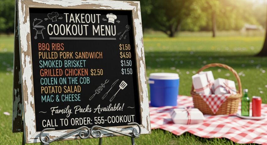 Takeout Cookout Menu